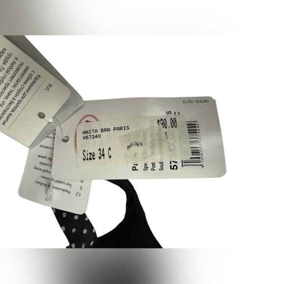 Anita NWT Paris Bra Black/Nude Polka Dot Soft Shell Size 34C - Picture 4 of 6